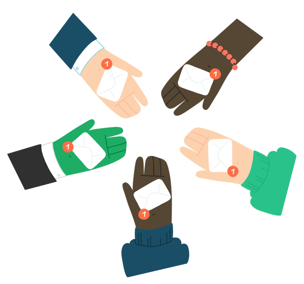 Illustration of volunteers receiving a complimentary admission ticket