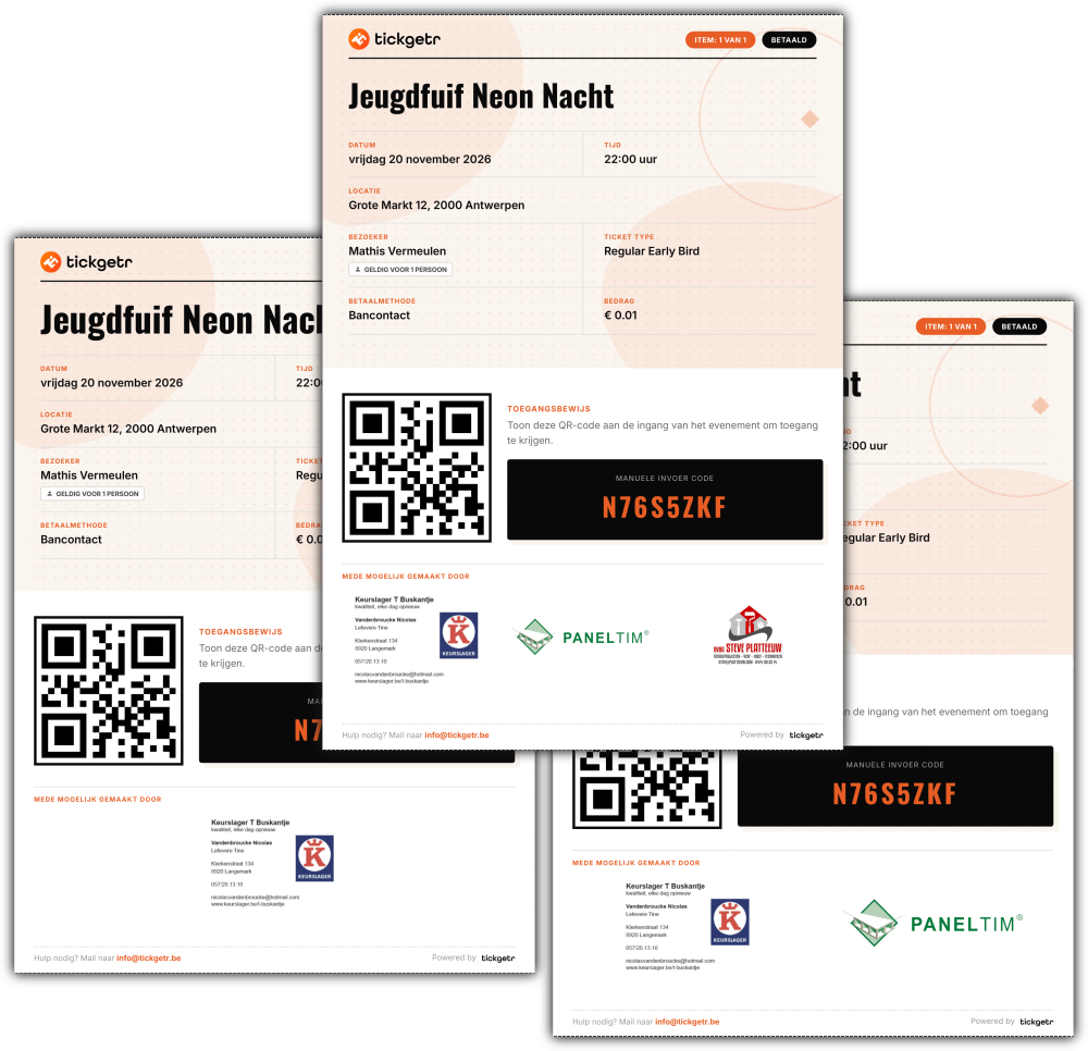 Sponsors op tickets